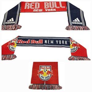 Adidas New York Red Bulls Scarf Red Blue Reversible Fringe MLS Soccer Football